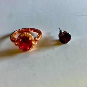 Ruby Ring and earring set